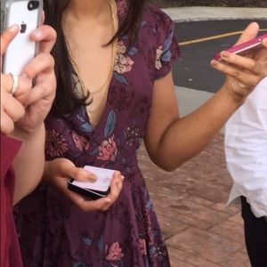 Burgundy/ Wine colored Floral UO romper